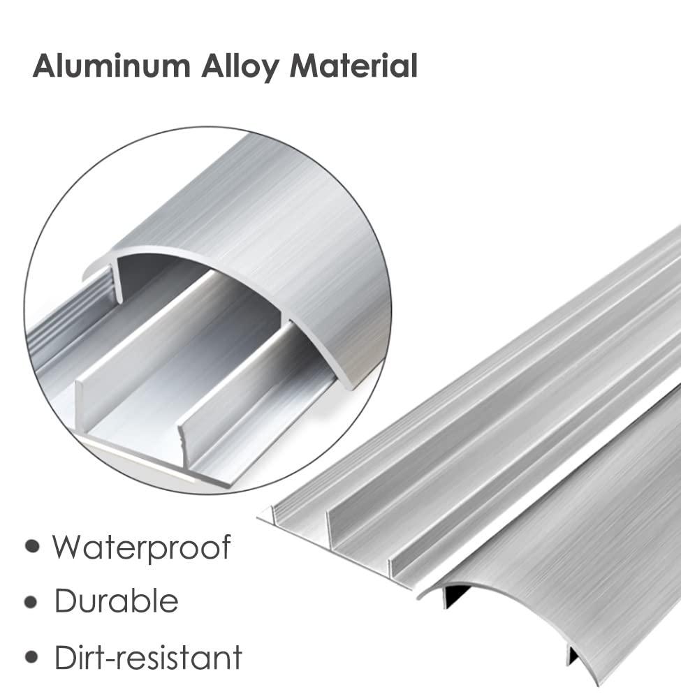 SRNSAEB SRNSAEB Doorway Floor Cord Covers for Wires, Aluminum Cable Raceways, 1m/3.3ft Long Cable Hiders Floor Wire Protector, Can Storage 3 Cable