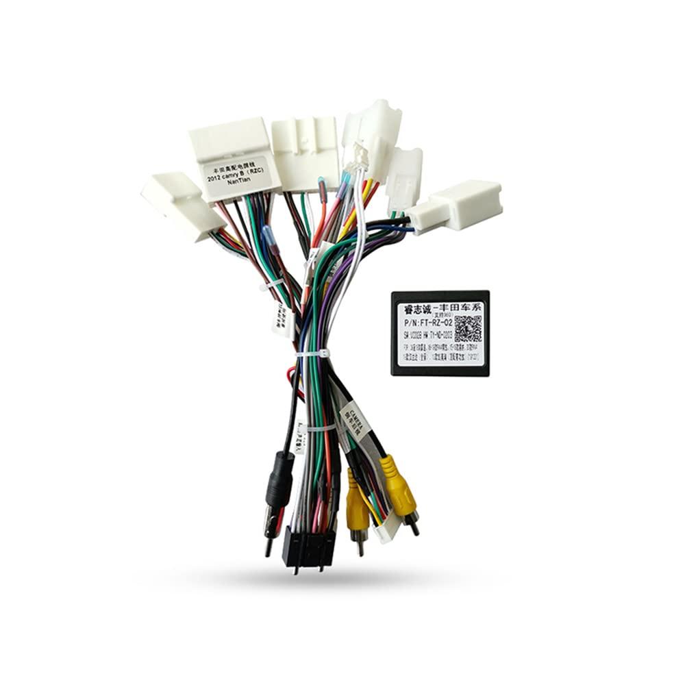 Strpump Strpump 16pin Car Stereo Radio Power Harness Cable Wire Adapter Compatible for Toyota Camry RAV4 Corolla Tacoma Hilux Highlander Yaris Reiz Support OEM Camera USB Non JBL