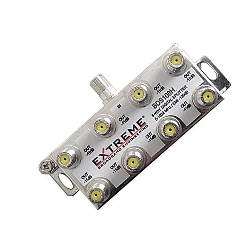 cableTVamps EXTREME 8 WAY BALANCED HD DIGITAL 1GHz HIGH PERFORMANCE HORIZONTAL COAX CABLE SPLITTER - BDS108H