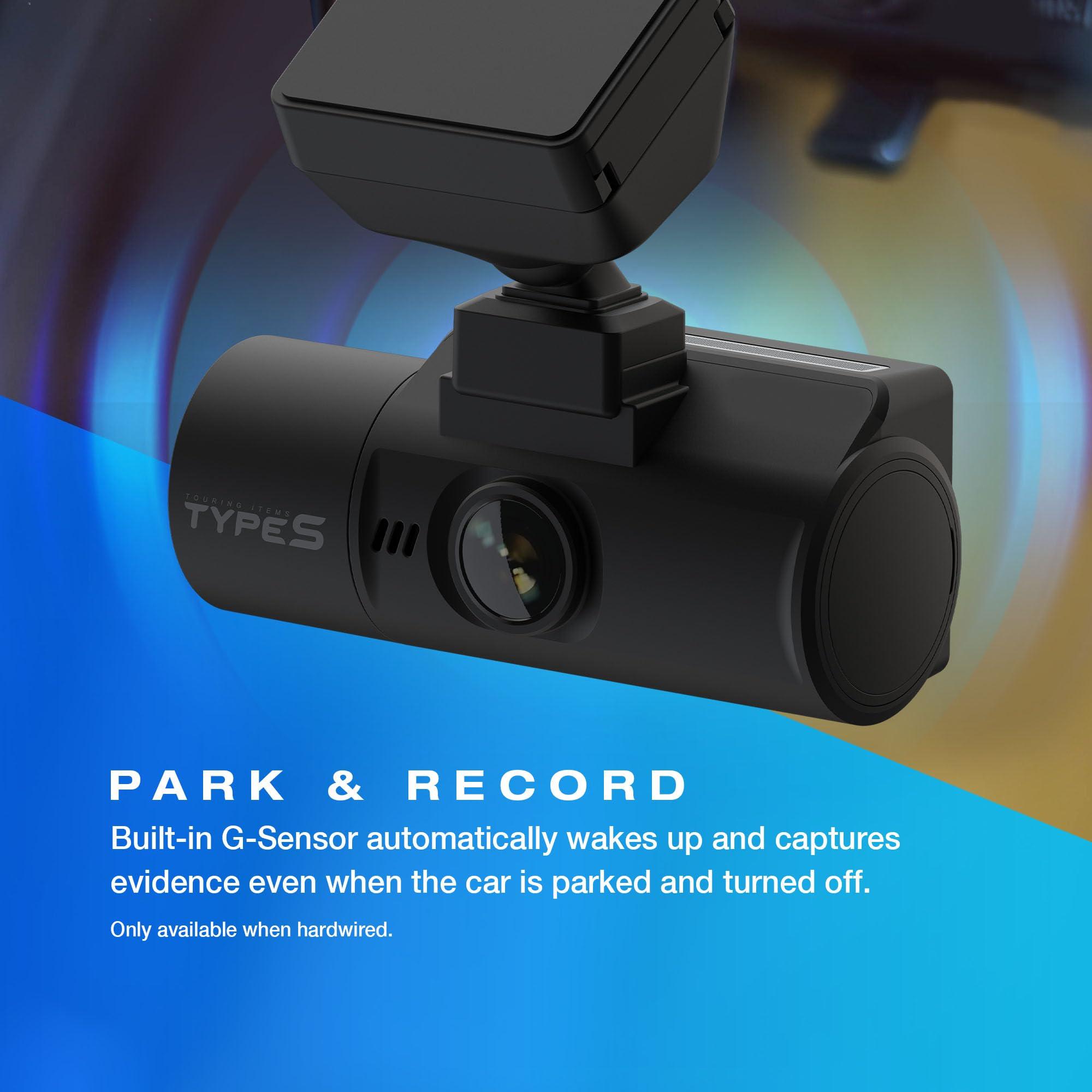 TYPE S TOURING ITEMS Type S S402 4K Dual View Car Dash Cam with 1080P Interior Surveillance Infrared Camera, Wireless Video Access via App Control, 24H Smart G-Sensor Monitoring, Night Vision, 16GB Memory Card Included