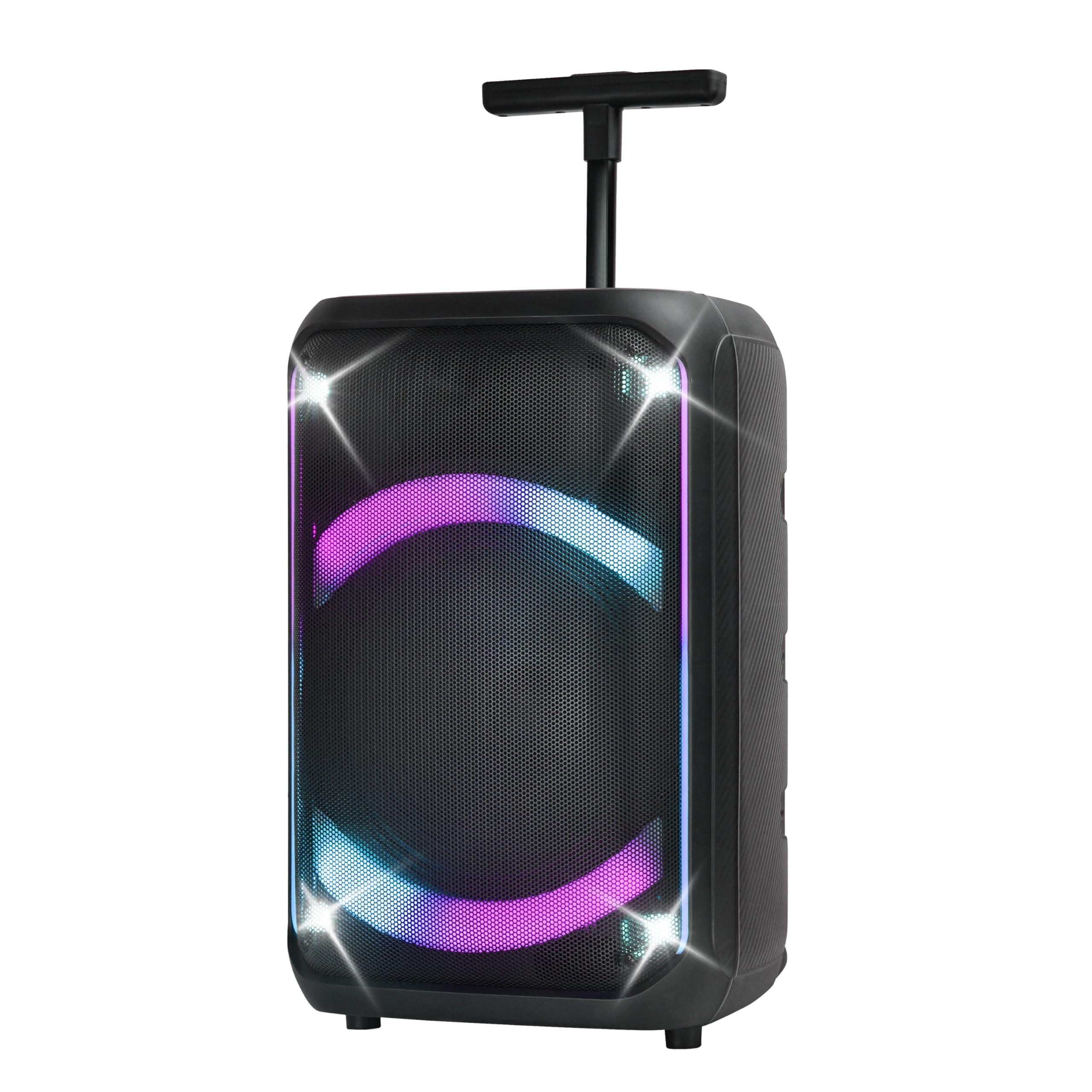 Supersonic IQ Sound IQ-5912DJBT 12-inch Portable Bluetooth Speaker with True Wireless Stereo, Colorful LED Lights, Full Control Panel, USB, Micro SD, AUX Inputs, FM Radio, Mic Input - Perfect Sound Companion