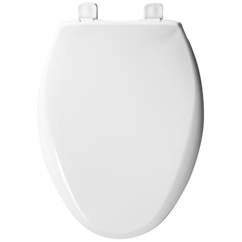 Bemis Bemis 7900TDGSL 000 Commercial Heavy Duty Front Plastic Toilet Seat with Cover Will Slow Close, Never Loosen & Reduce Call-Backs, Elongated, White