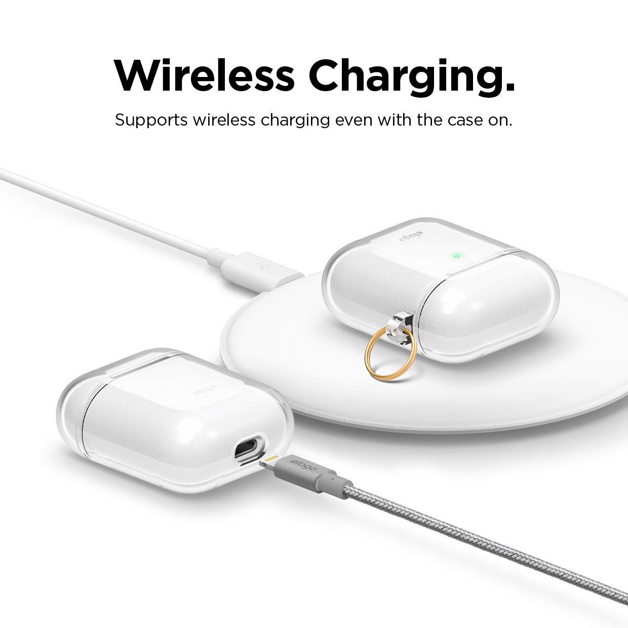 elago elago Clear Airpods Case with Keychain Designed for Apple Airpods 1 & 2 (Transparent)