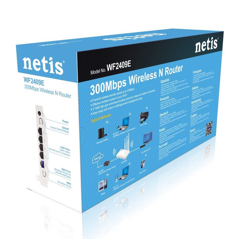 Netis Netis WF2409E 300Mbps High-Speed Wireless N Router | Smart 3 x 5dBi High Gain Antennas with Parental Control for Computers, Smartphones, Wireless Cameras