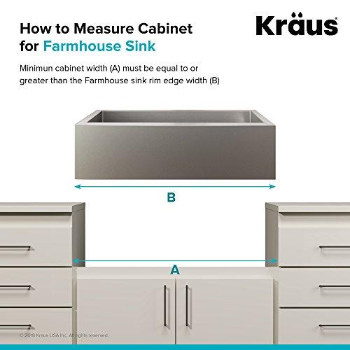 Kraus Kraus KHF200-33 Standart PRO Stainless Steel Sink 33 inch Farmhouse Apron Single Bowl 16 gauge