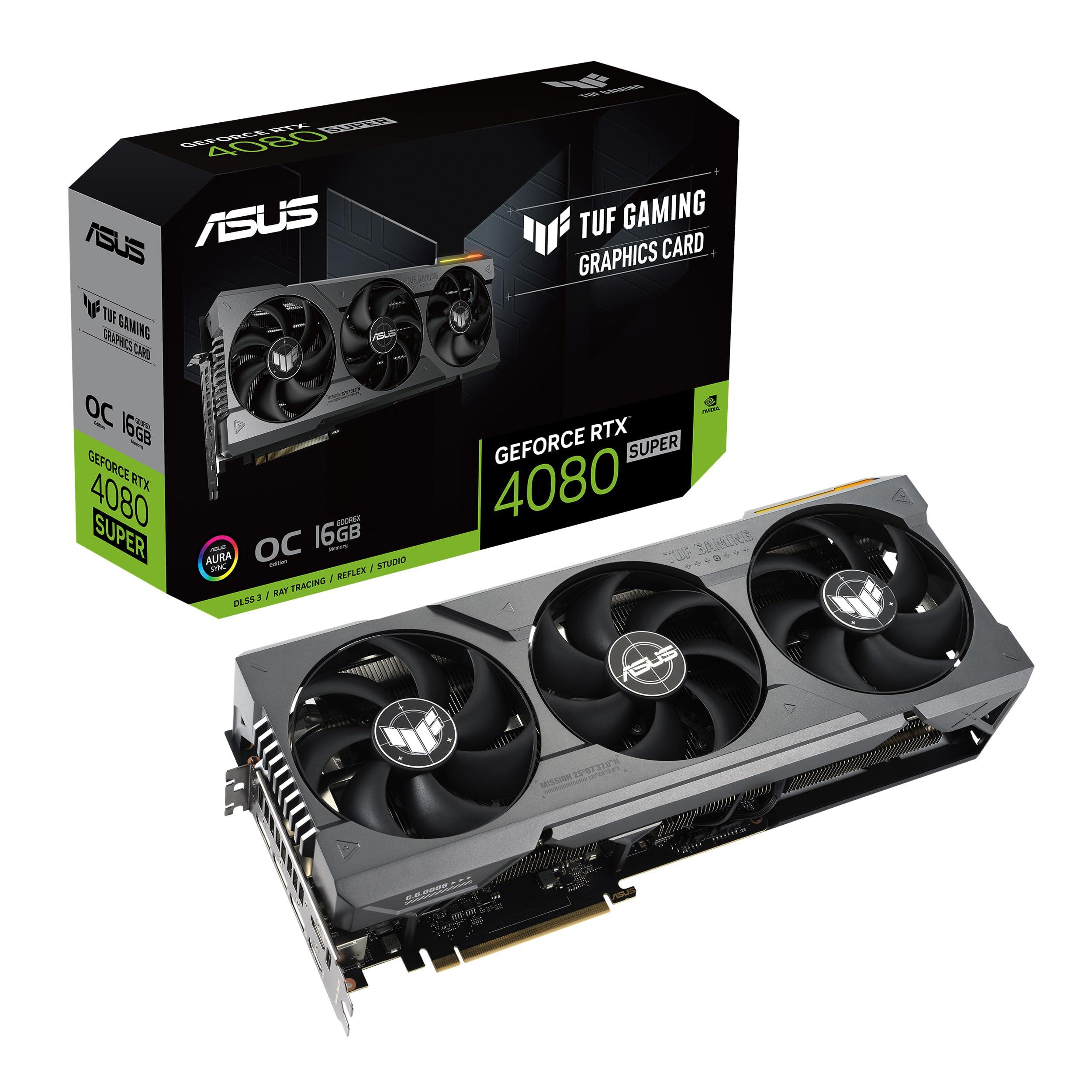ASUS ASUS TUF Gaming NVIDIA GeForce RTX 4080 SUPER OC Edition Gaming Graphics Card (PCIe 4.0, 16GB GDDR6X, HDMI 2.1a, DisplayPort 1.4a)