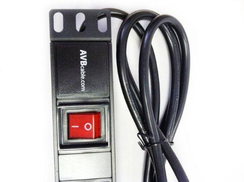 AVBcable.com AVBcable PC-RM-5B 5 Outlet Rack Mount Power Strip 2 fronted mount w/ 6FT Power Cord for Standard 19in rack.