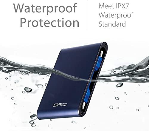 SP Silicon Power Silicon Power 1TB Rugged Portable External Hard Drive Armor A80, Waterproof USB 3.0 for PC, Mac, Xbox and PS4, Blue