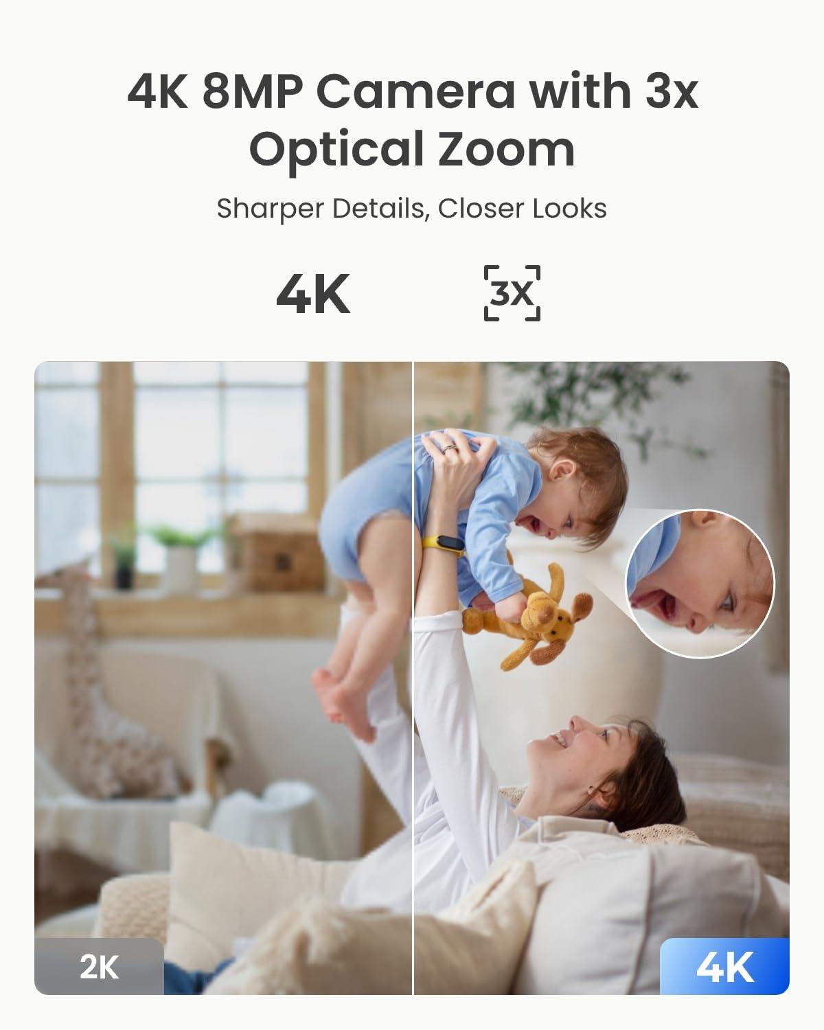 REOLINK REOLINK 5MP IndoorCam Bundle with 256GB Micro SD Card, 2.4/5Ghz WiFi, 3X Optical Zoom, Ideal for Baby Monitor/Pet Camera, Cloud/SD Card Storage, Two-Way Talk