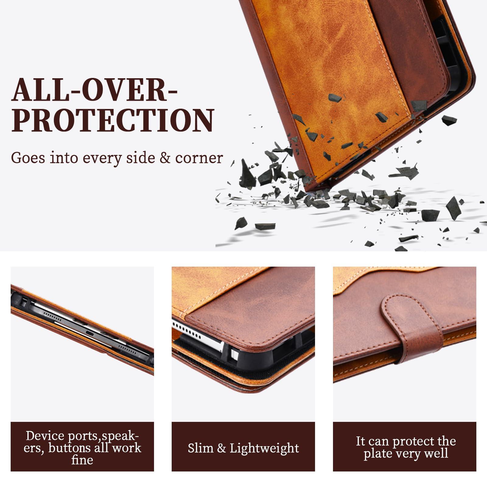 jioeuinly Case Compatible for Zte Grand X View 4 Tablet Case 360 Degree Rotation Multi-Viewing Angels PU Leather Stand Folio Cover Camera can be Used Brown