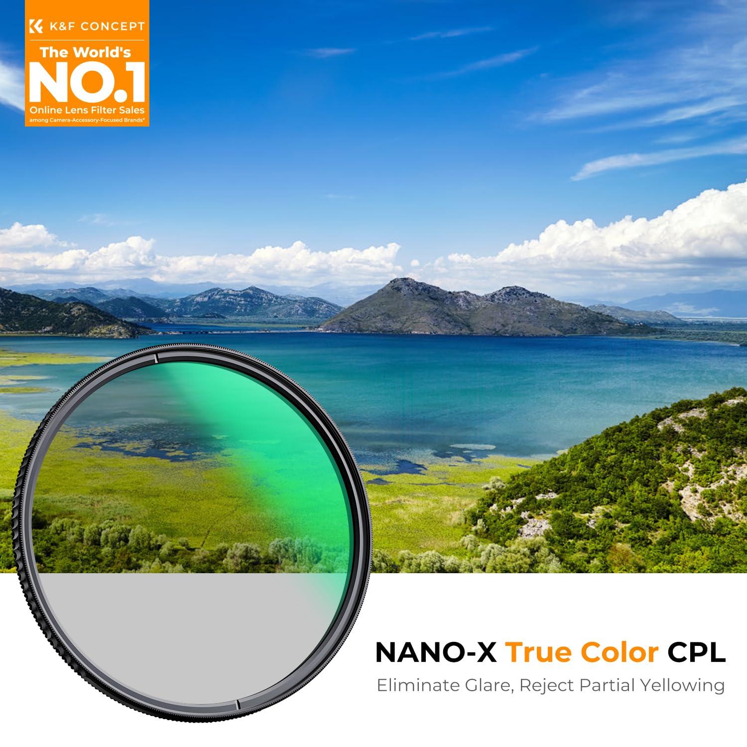 K&F Concept K&F Concept 77mm True Color Polarizer Lens Filter Circular Polarizing Filter for Camera Lens with 28 Multi-Coated (Nano-X Series)