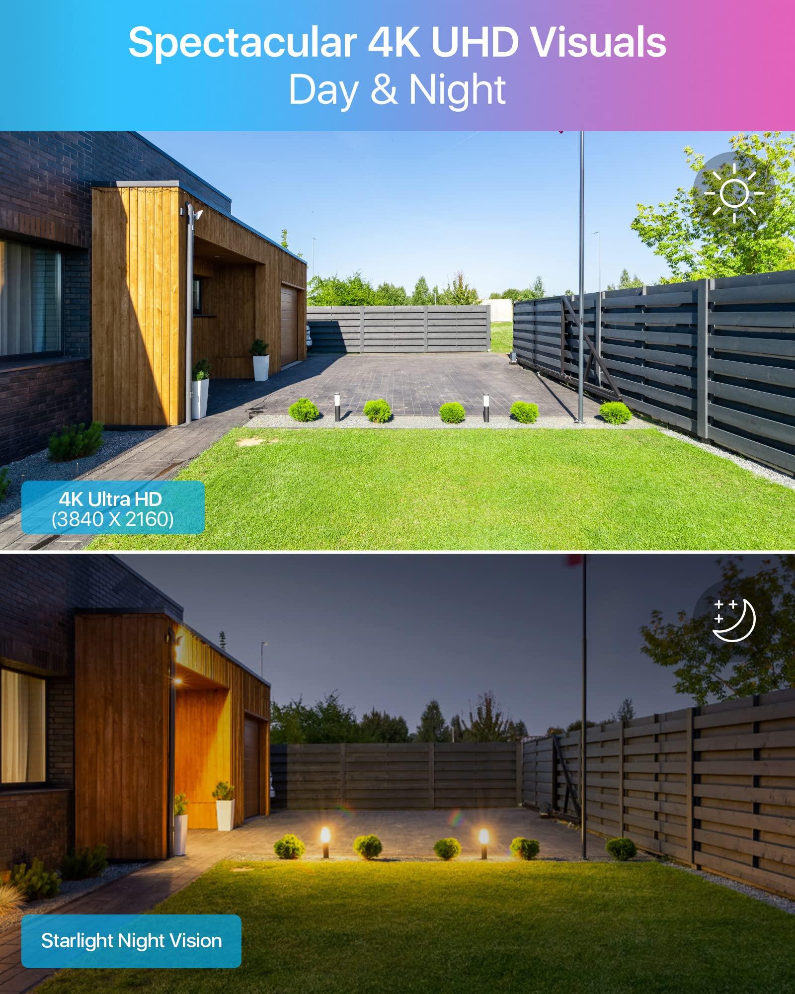 ZOSI ZOSI 4PK 4K PoE Add On Cameras with Ethernet Cables,8MP Dome Security IP Camera Outdoor Indoor,Person Vehicle Detection,Night Vision,Sound & Light Alarm,2-Way Audio,Only Work ZOSI 4K PoE NVR