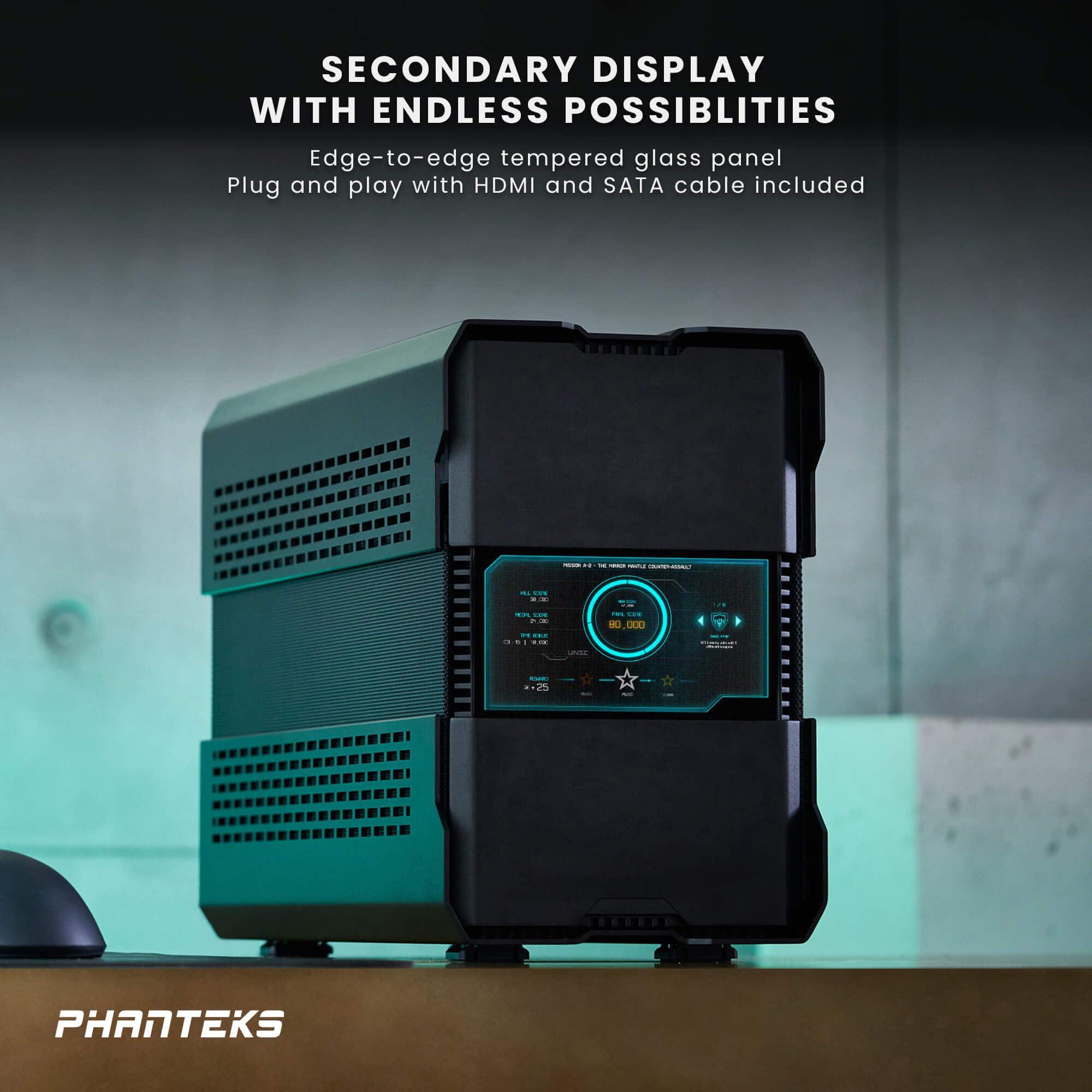 Phanteks Phanteks (PH-ES120XT_LCD_BK01 Shift XT 5.5 Hi-Res Display, Designed for Shift XT, 60hz Refresh Rate, 2160x1440 IPS Panel with LED backlighting, 99% sRGB Support, Plug and Play, HDMI, Black