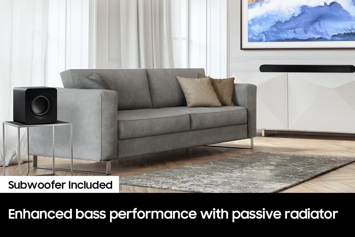 SAMSUNG SAMSUNG SWA-W510 Subwoofer for S Series Soundbar with Powerful Bass, Wireless, Unibody Design, Compact 6.5" Size, 2022, Black