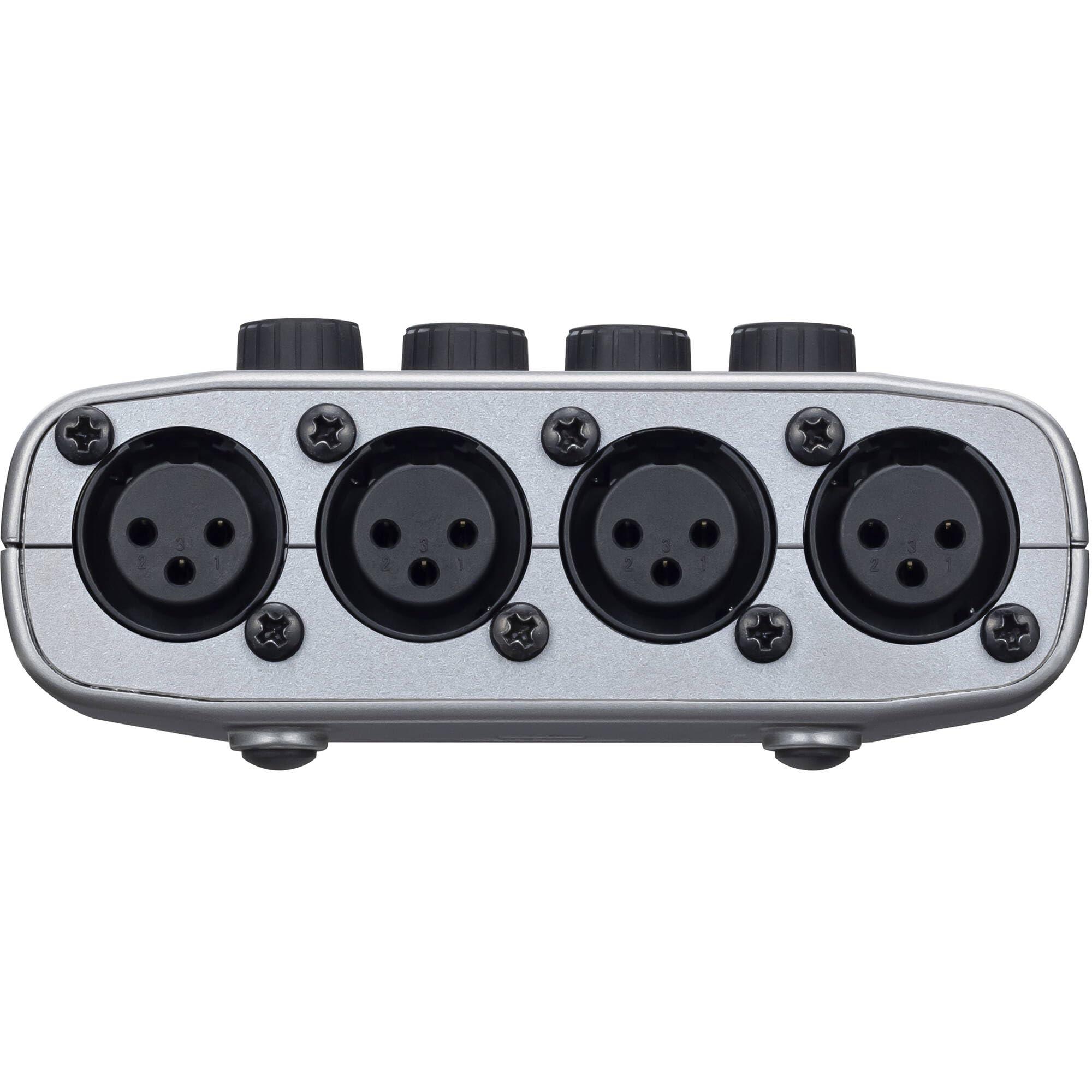 The Imaging World Zoom PodTrak P4 Portable Multitrack Podcast Recorder Bundle with Three (3) Mic Packs with Headphones, Windscreen, XLR, and Tabletop Stands + 64GB Card + Wallet
