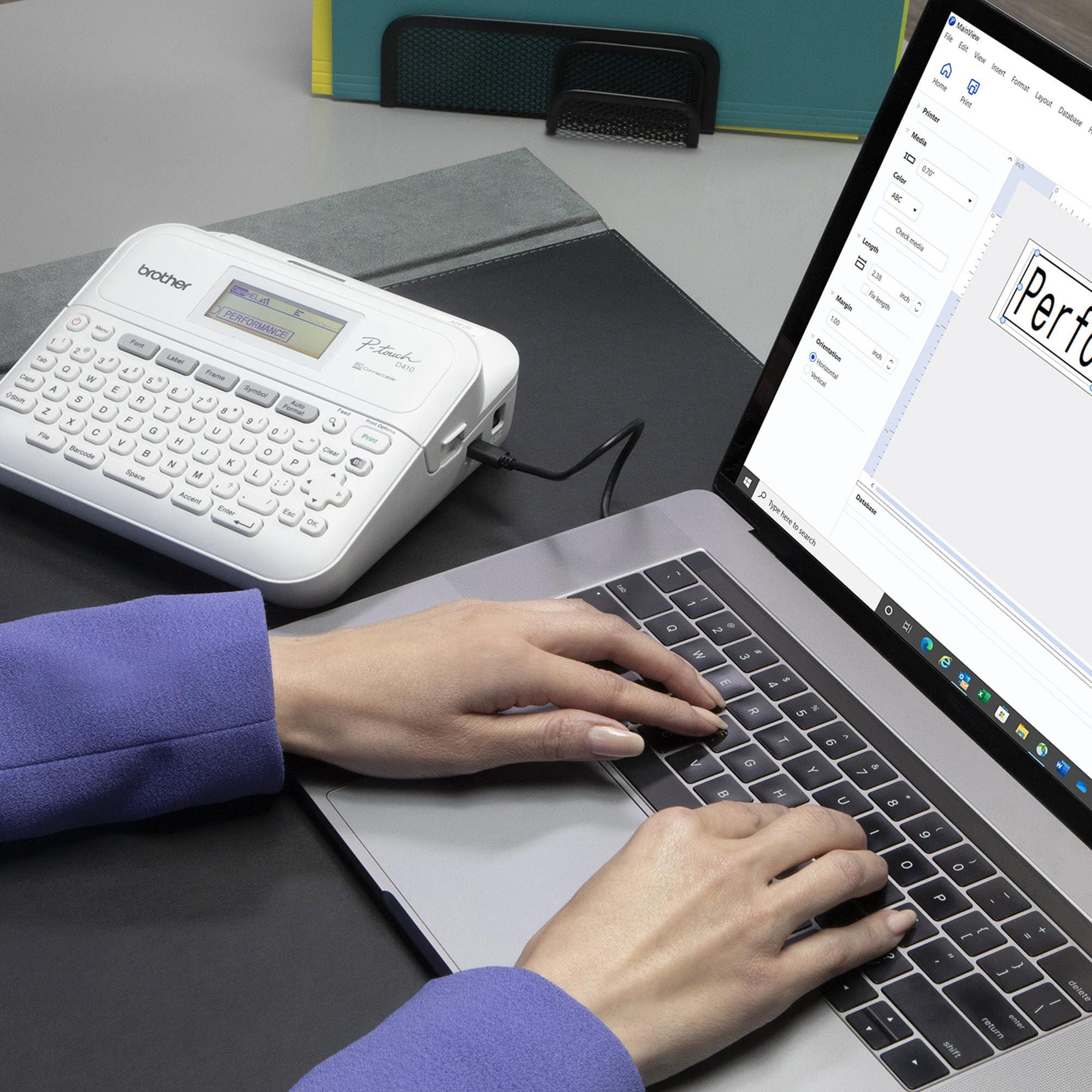 Brother Brother P-Touch PT-D410VP Home / Office Advanced Label Maker | Connect via USB to Create and Print on TZe Label Tapes up to ~3/4 inch