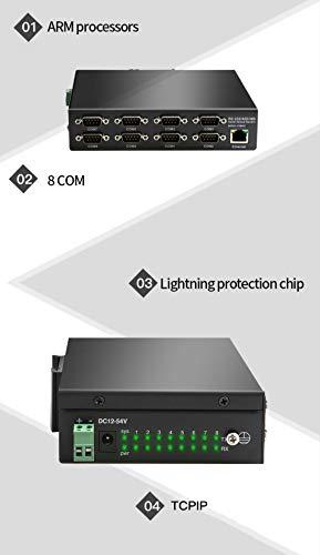 diewu diewu 8 Ports RS232 RS485 RS422 to Ethernet TCP/IP Converter Multiple Serial Device Server Switch Modbus Gateway
