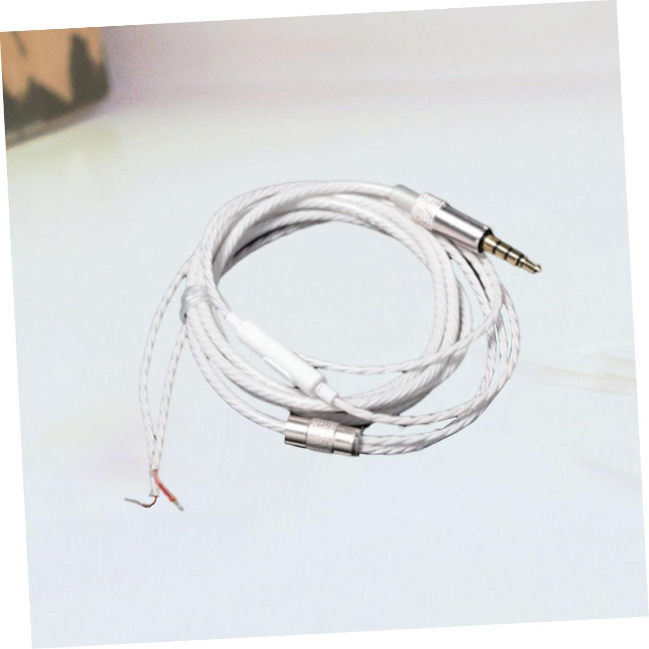DirectNine Basics 2pcs Wired Earbuds Microphone Cable Line DIY Earphone Repair White Core Headphone Wire Accessories