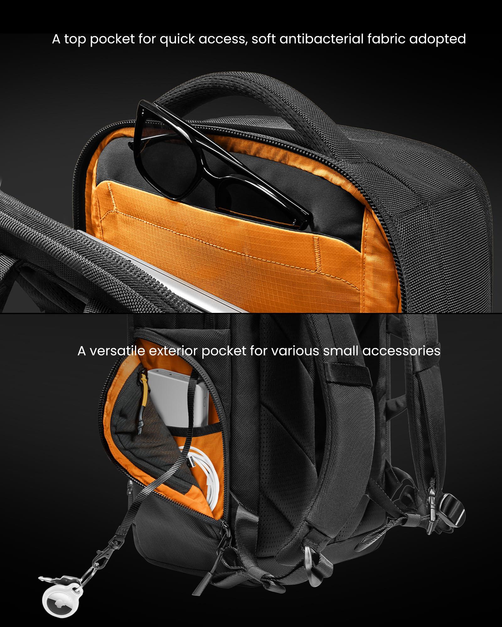 tomtoc tomtoc Laptop Backpack X-Pac Techpack Designed for Business Professional Commuter, City Compact Backpack for 16-inch MacBook Pro, Black