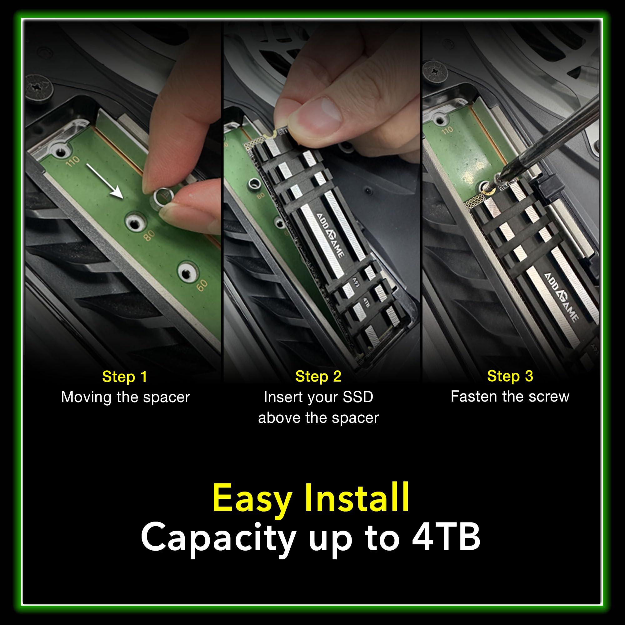 Addlink Addlink A93 1TB Storage Expansion for PS5 Console with Heatsink, Up to 7400mb/s, Gen 4 PCIe NVMe m.2 2280, SLC Cache Internal Solid State Drive(ad1TBA93M2P)