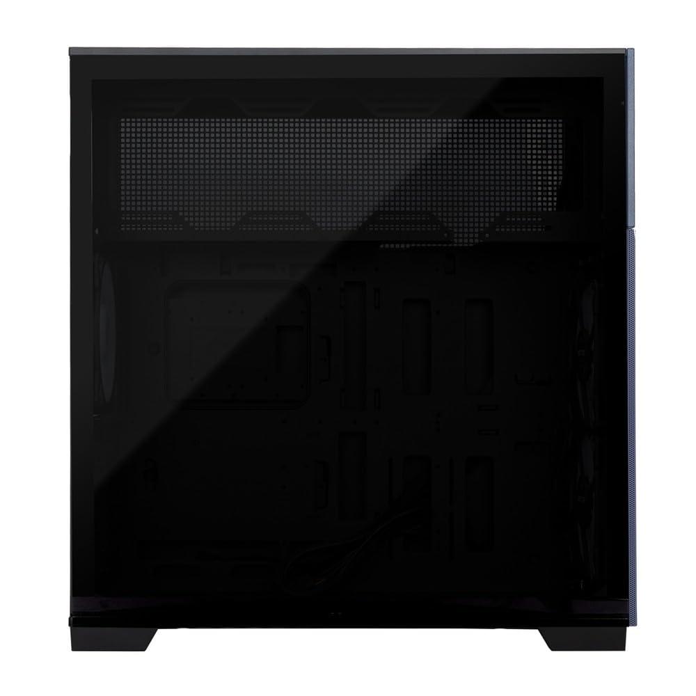 IN WIN InWin F5 Black E-ATX Full Tower Computer Case with Tempered Glass, Mesh Panels, Customizable Front Bezels, and Offers ATX Back Connect Motherboard Support