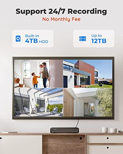 REOLINK Reolink 5MP PoE Security Camera System Bundle, 12pcs 5MP Smart Human/Vehicle Detection PoE Cameras, a 16CH NVR with Pre-Installed 4TB HDD(Include 8 x 18M Cat5 Cable)