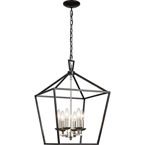 TRANS GLOBE Trans Globe Imports 10266 PC/BK Six Light Pendant from Lacey Collection 16.00 inches, Multicolor