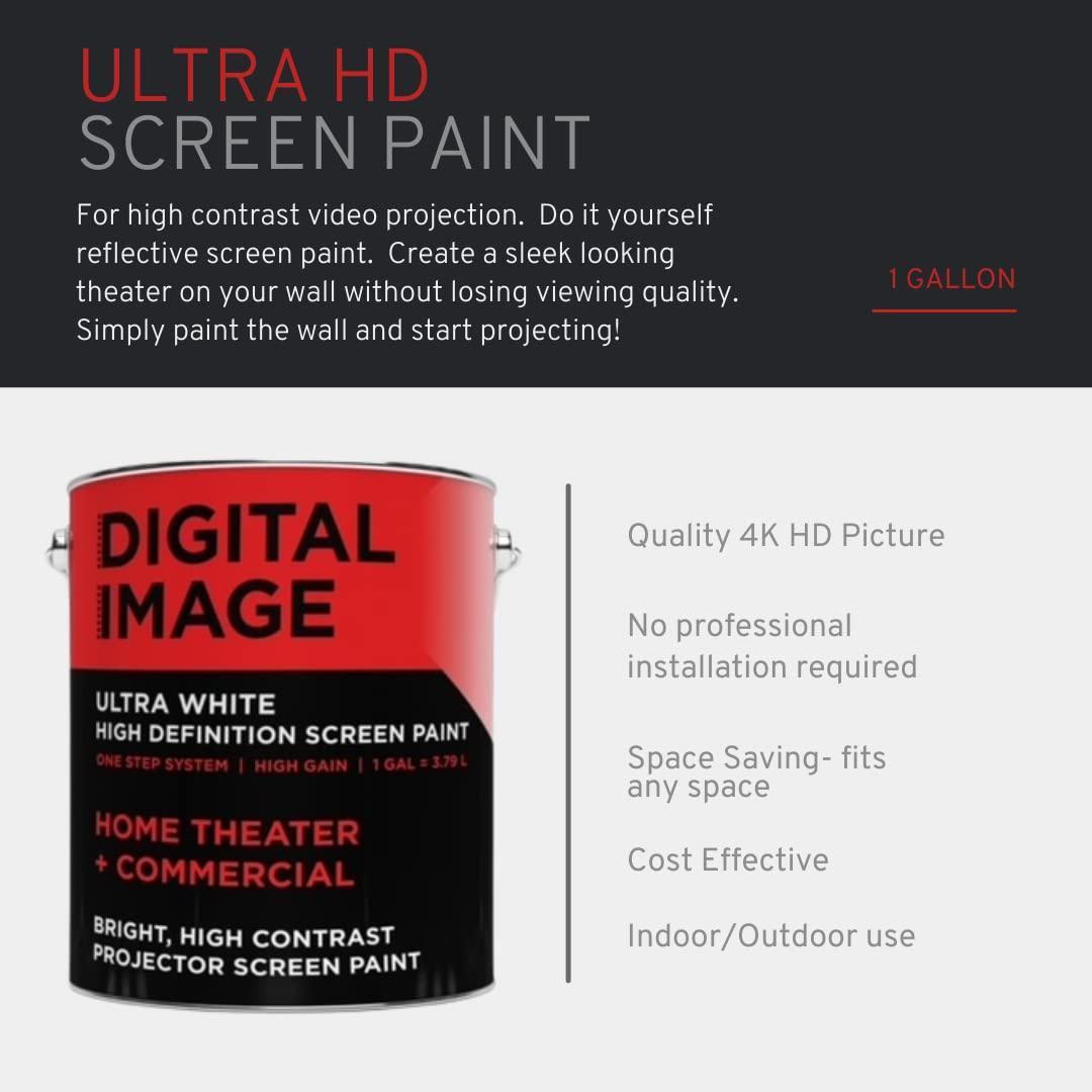 Digital Image Screen Paint Projector Screen Paint - High Definition, 4K, Ultra White - Quart