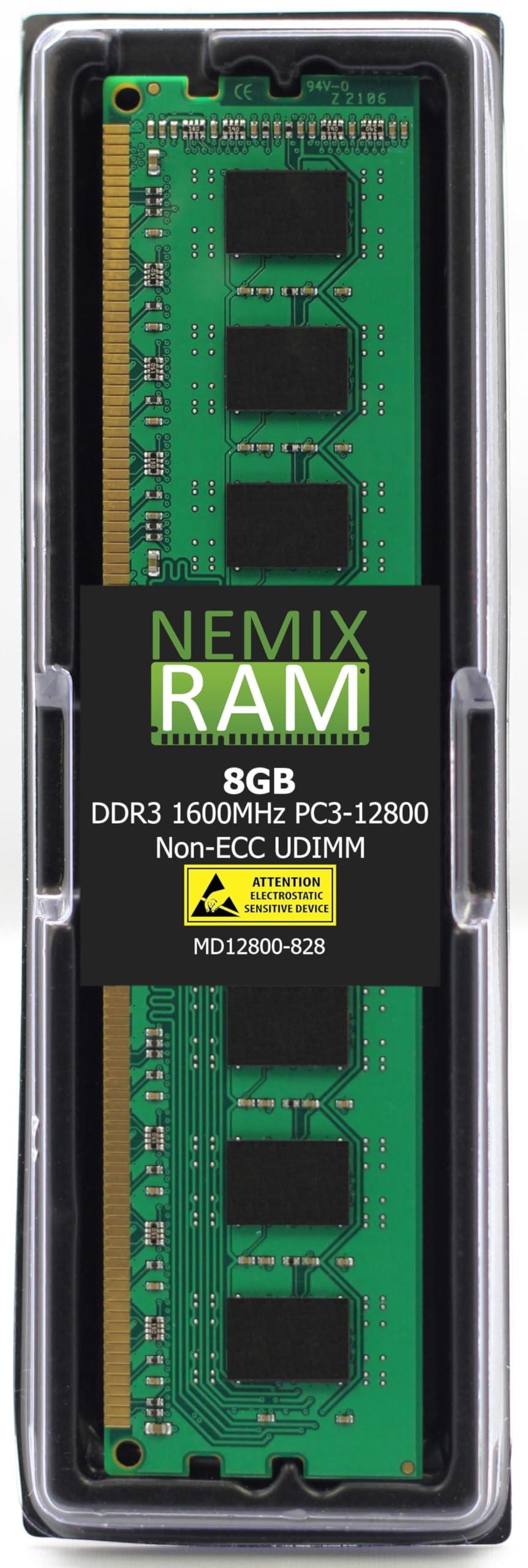 NEMIX RAM NEMIX RAM 8GB (1X8GB) DDR3 1600MHZ PC3-12800 2Rx8 1.5V 240-PIN Non-ECC UDIMM Compatible with Dell A5709146 Unbuffered PC Memory