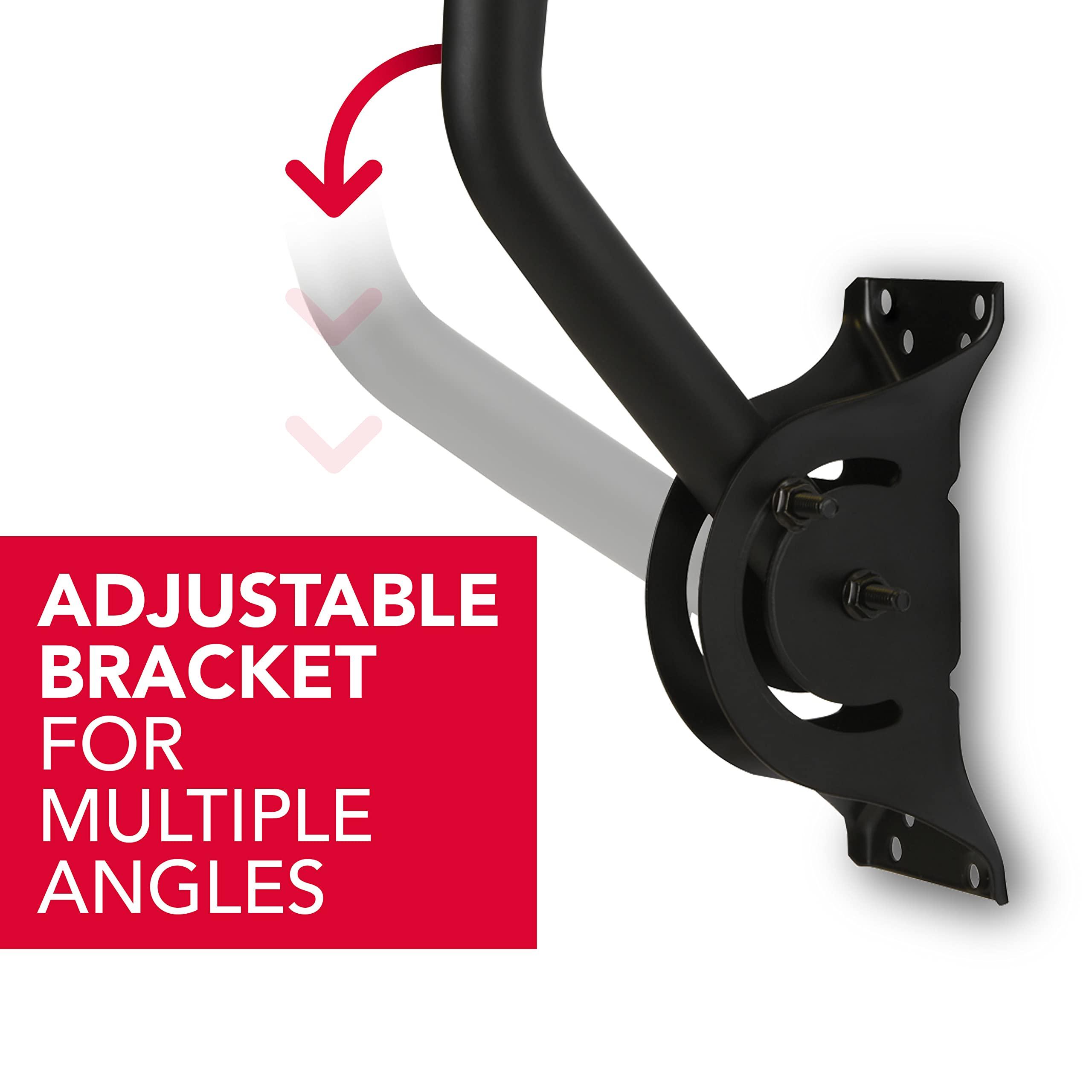 RCA RCA TV Antenna Mount - Universal, Adjustable, Outdoor and Attic TV Antenna Mast. 18.8-Inch Steel J-Pole with Adjustable Bracket, Weatherproof, Mounting Hardware Included, Black (VH119E)