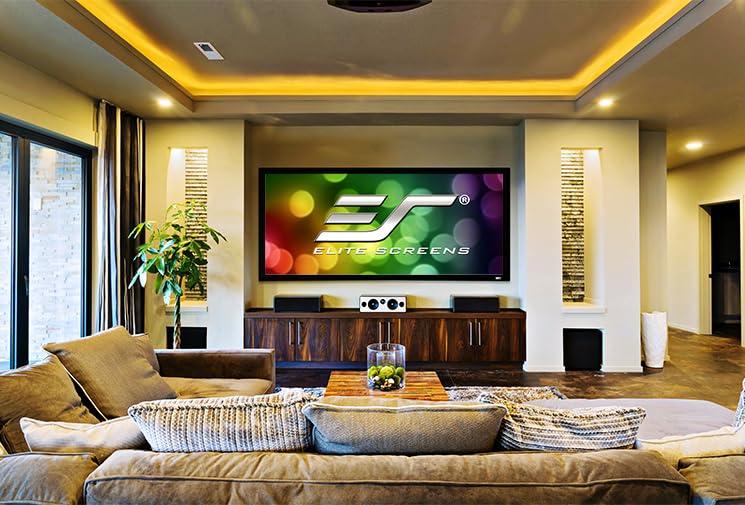 Elite Screens Elite Screens Sable Frame 2, 110-Inch Fixed Frame Projector Screen, 16:9 8K/4K Ultra HD & Active 3D Ready, ISF-Certified Material, Ideal for Home Theater, Office, and Indoor Presentations, ER110WH2