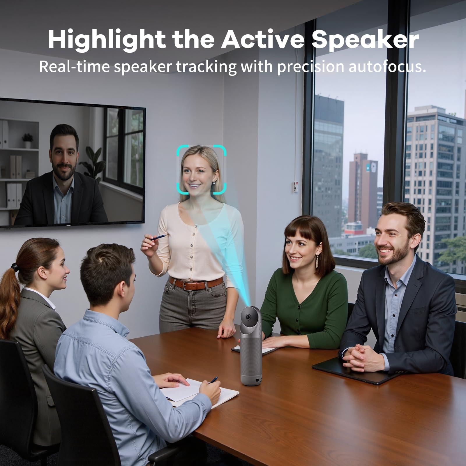 KanDao KanDao Meeting Pro - 360 Video Conference Camera, 4-in-One AI Smart Tracking Video Conferencing System, Works on Microsoft Teams, Zoom, Google Meet, Skype etc, Hybrid Meeting Room Zooming Camera
