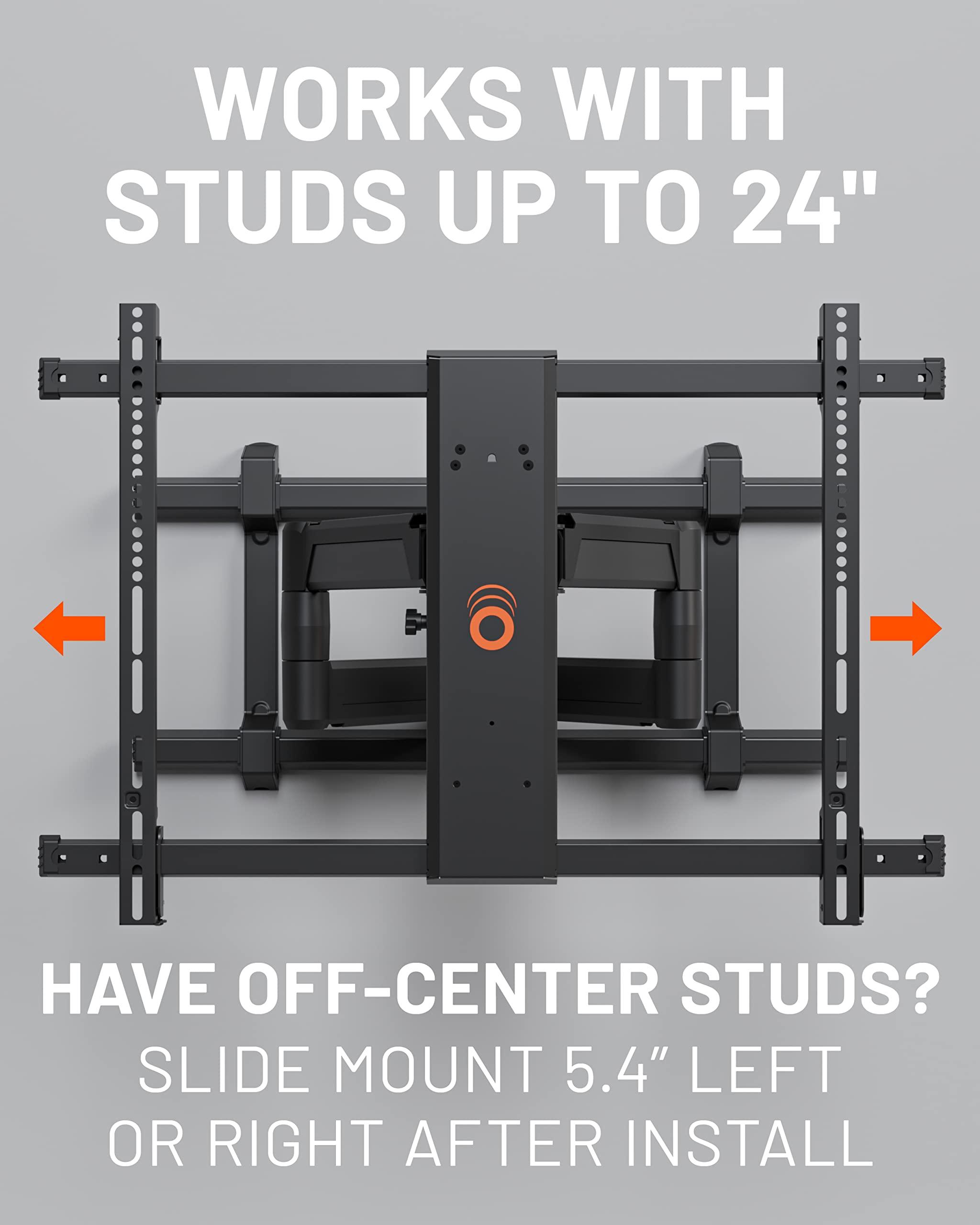 ECHOGEAR ECHOGEAR XL Full Motion TV Wall Mount - Universal Bracket for Big TVs Up to 90" - Smooth Articualtion Plus Easy 3 Step Install with Pre-Assembled TV Interface - Ideal for OLED & QLED TVs