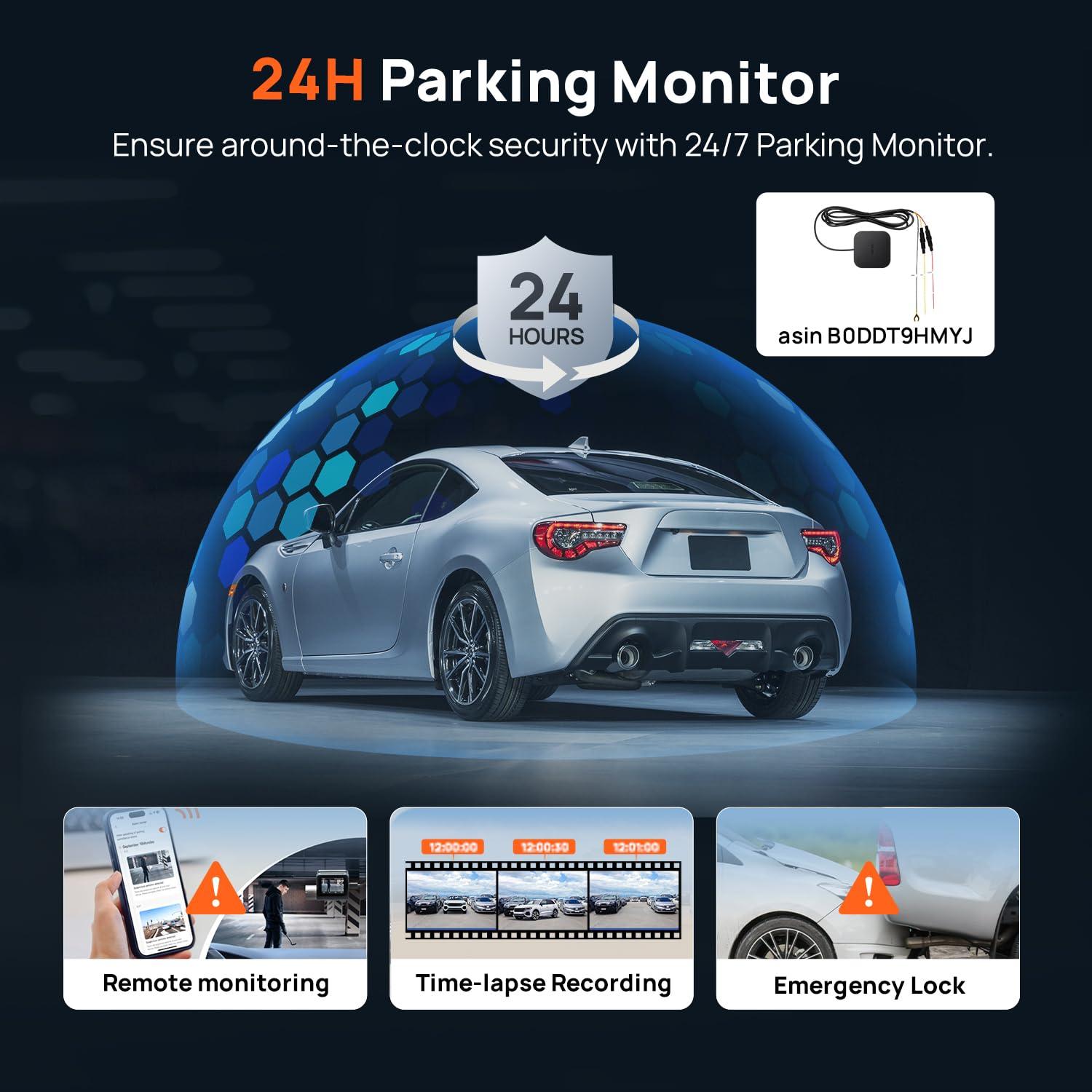 70mai 70mai Dash Cam Front and Rear A510,1944P+1080P with STARVIS 2 IMX675 and 64GB Card, Dash Camera for Cars, 4G LTE Support, ADAS, Built-in GPS WiFi, APP Control, HDR, 24H Parking Mode, Loop Recording