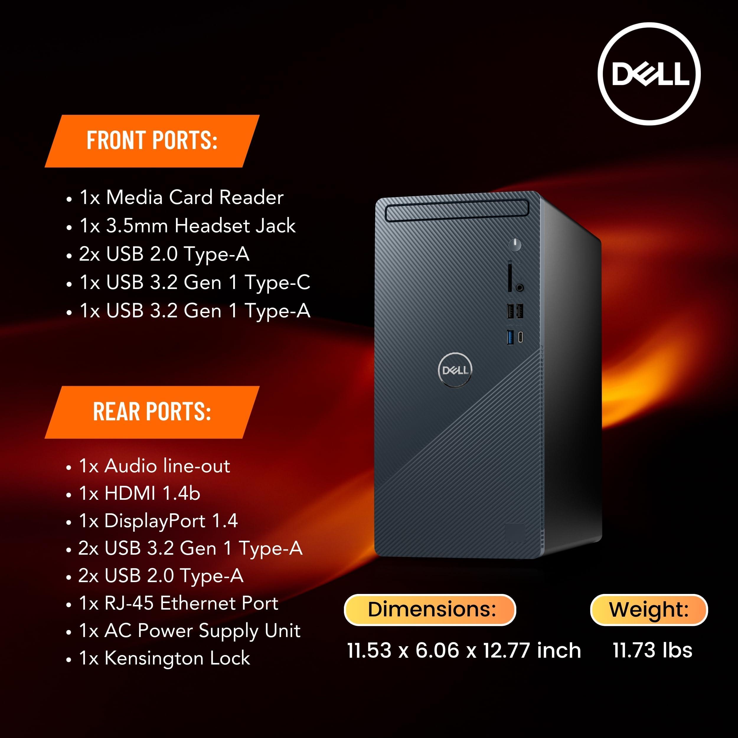 Dell Dell Inspiron 3030 Desktop Tower, 14th Gen Intel Core i7-14700F(>i9-12900F, 5.40 GHz), GeForce RTX 3050, Prebuilt PC, WiFi 6, Bluetooth, Keybaord, Mouse, Windows 11 Home, Blue(64GB DDR5 RAM | 1TB SSD)