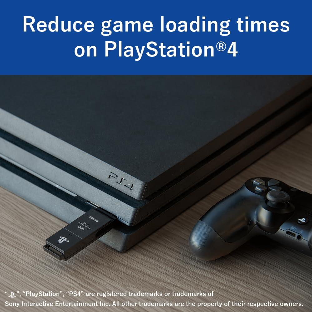 BUFFALO BUFFALO External SSD 2.0TB - Officially Licensed Product - Compatible with PS5 Consoles / PS4 Consoles - USB3.2 Gen2 Type A Compact Stick SSD-SAO2.0U3B