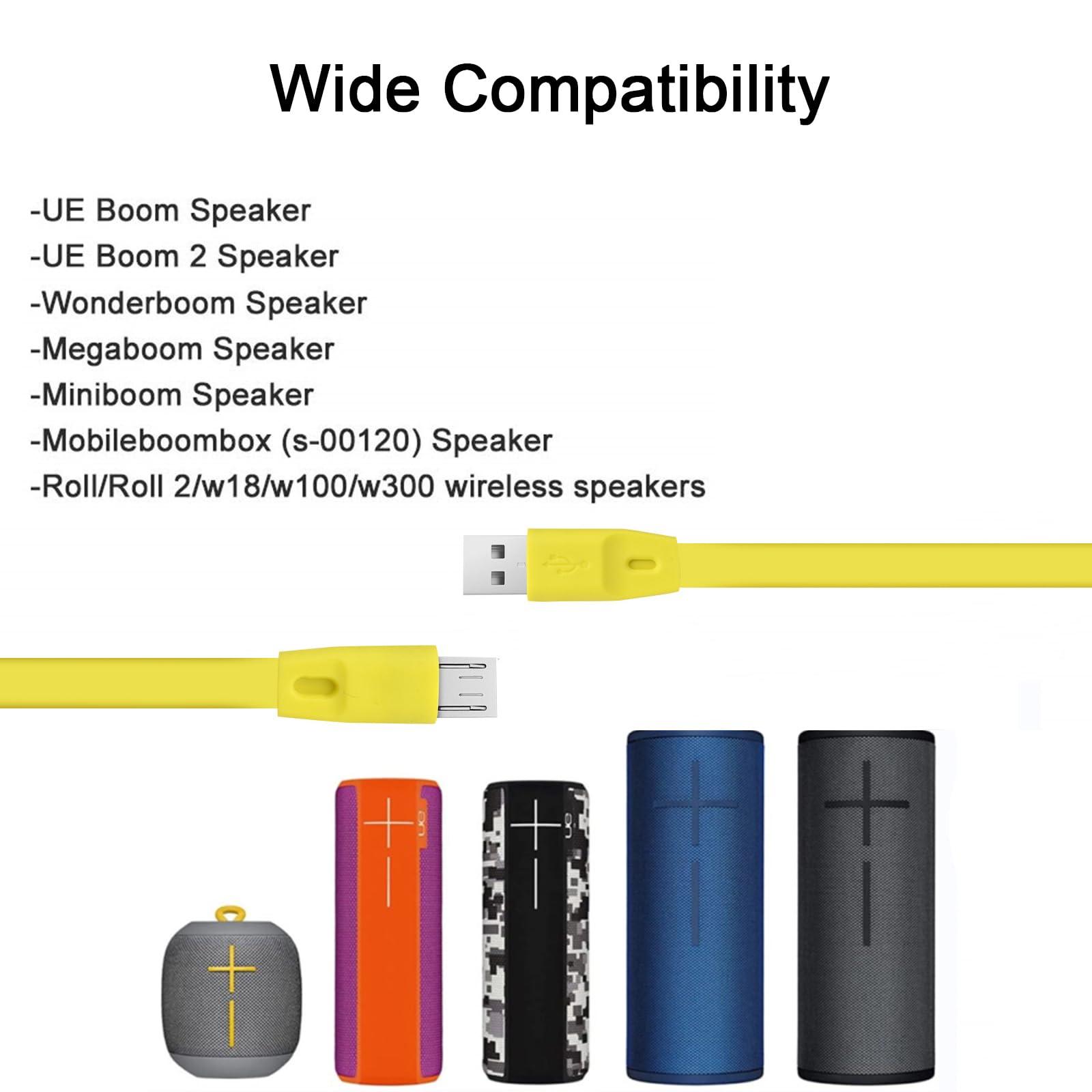 Alitutumao Replacement UE Boom Charging Cable, Micro USB Charger Cord Wire Compatible with Logitech UE Boom, Boom 2, Boom 3, Megaboom Miniboom Boom2 Roll Ultimate Ears Wireless Speaker, 3.3FT