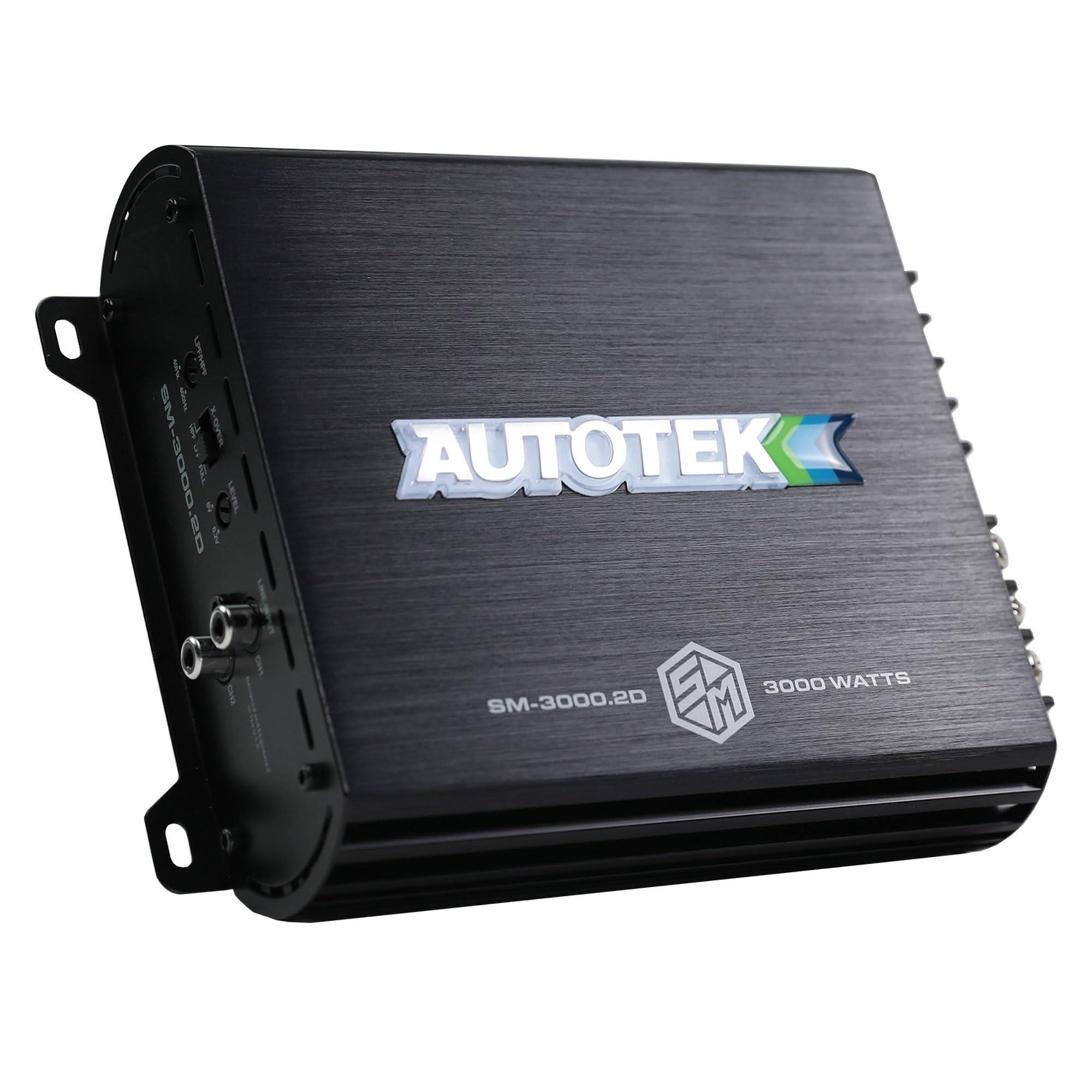 Autotek Autotek 3000 Watt 2 Channel Car Audio Amplifier, Street Machine SM-3000.2D, Black