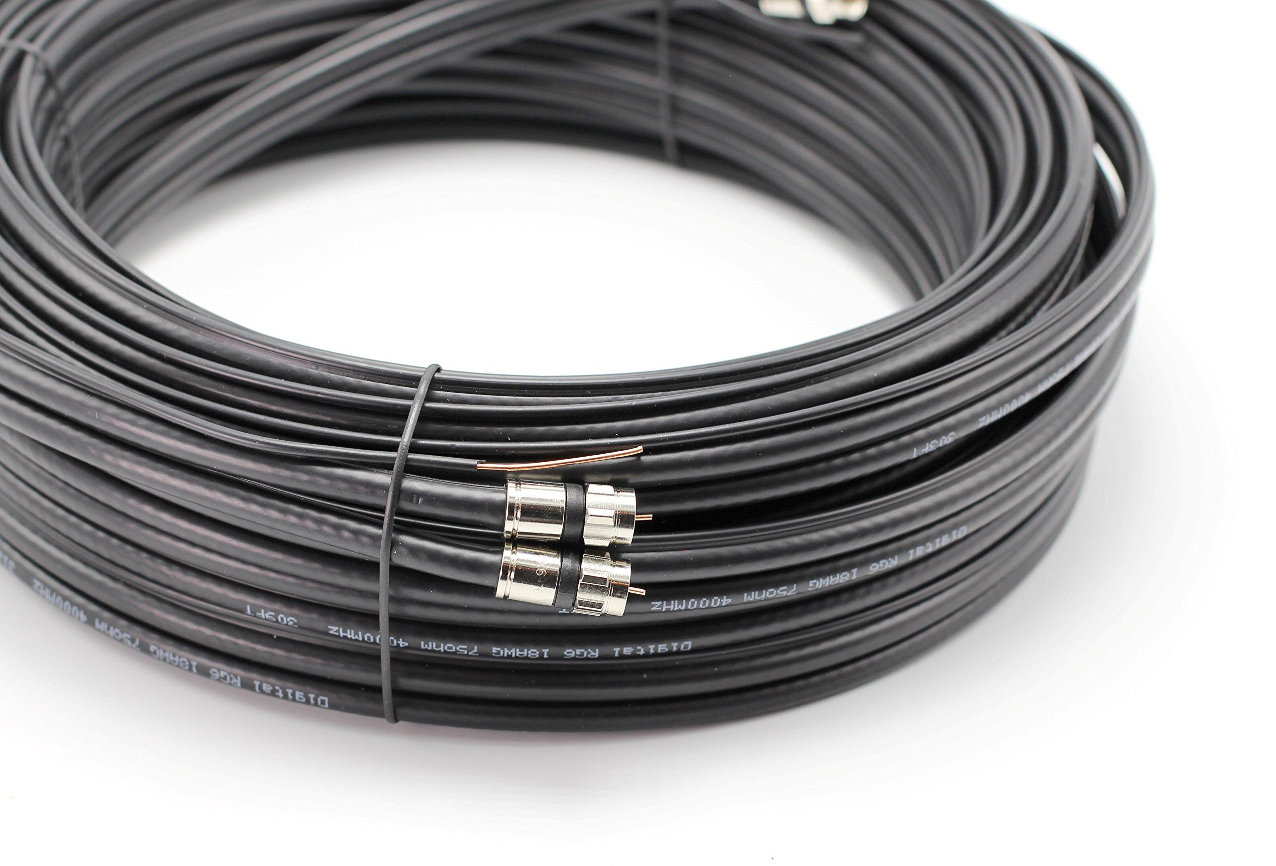 THE CIMPLE CO THE CIMPLE CO 25 Feet, Black- Dual RG6 Twin, Siamese Coaxial Cable with 18 AWG Copper Ground Wire - Use with Satellite, Cable TV, and HD Antennas - (7.5 Meter)