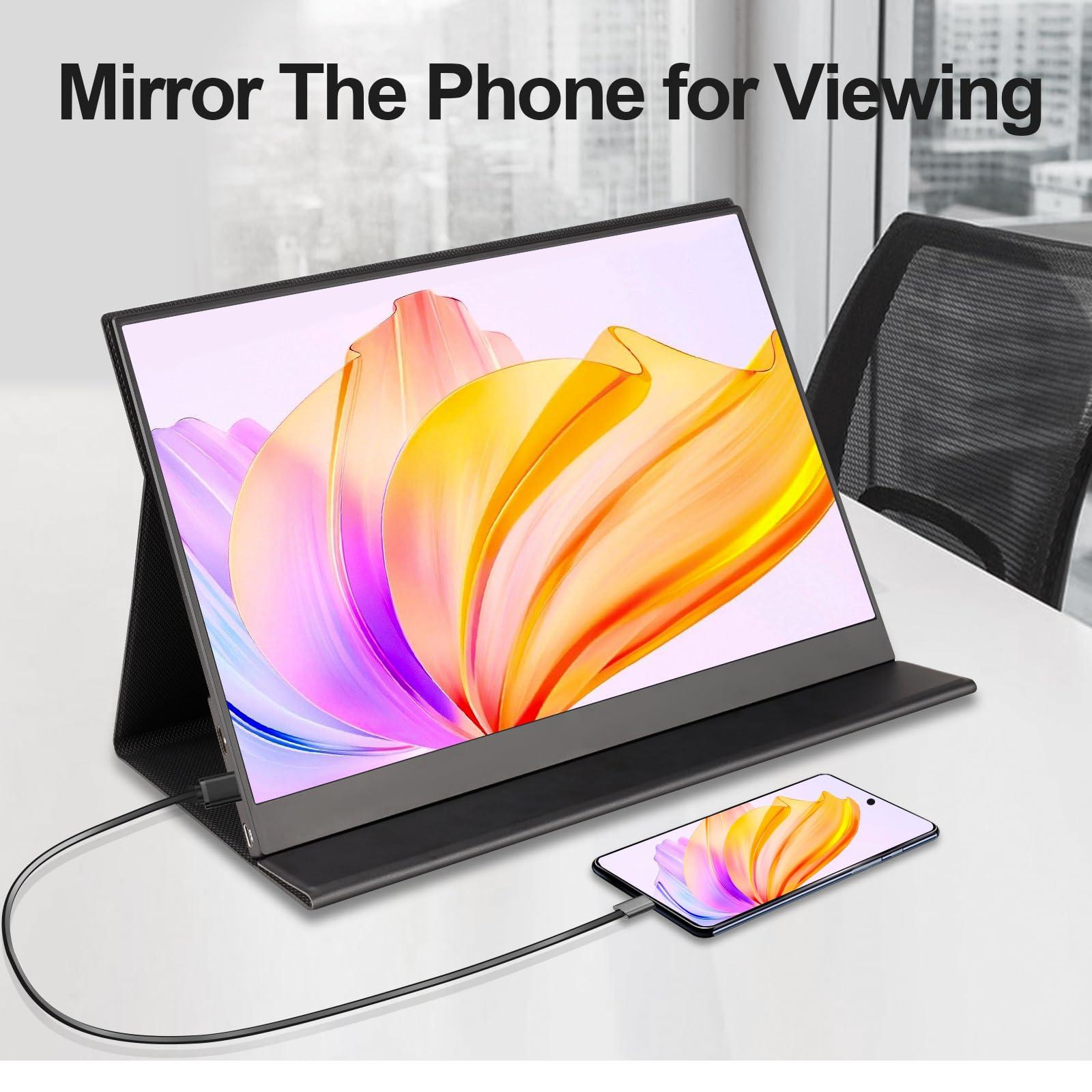 Lasitu Lasitu Portable Monitor 15.6 Inch Full HD 1080P Portable Screen IPS HDR USB C Laptop Monitor HDMI Gaming Monitor Second Monitor for Laptop PC Phone Xbox PS4/5 Switch with Smart Cover