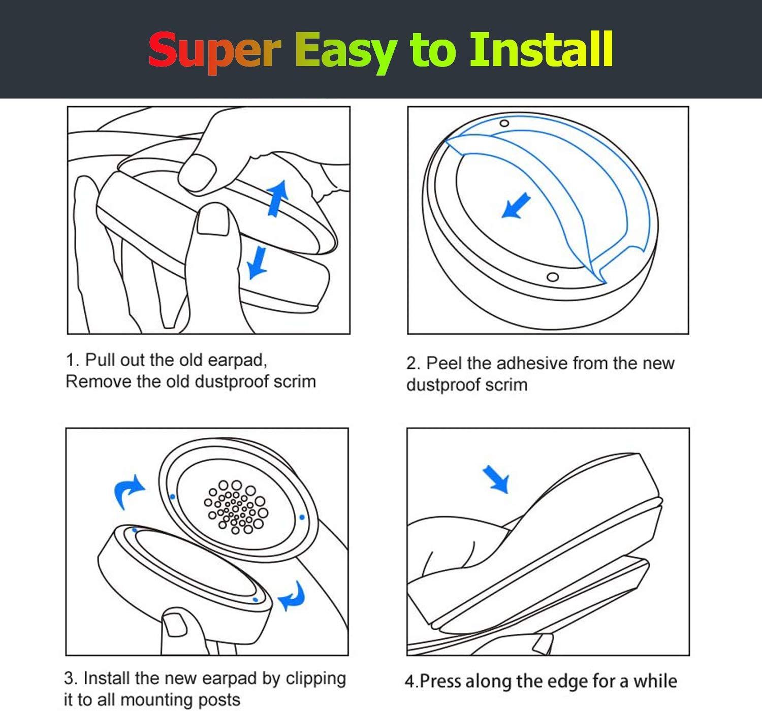 BUTIAO Beats Studio 3 Ear Pads, BUTIAO Replacement Protein Leather Earpads Memory Foam Ear Cushion Cups Repair Parts for Beats Studio 3 Studio 2 Wireless Wired Headphones by Dr.Dre (ShadowGray)