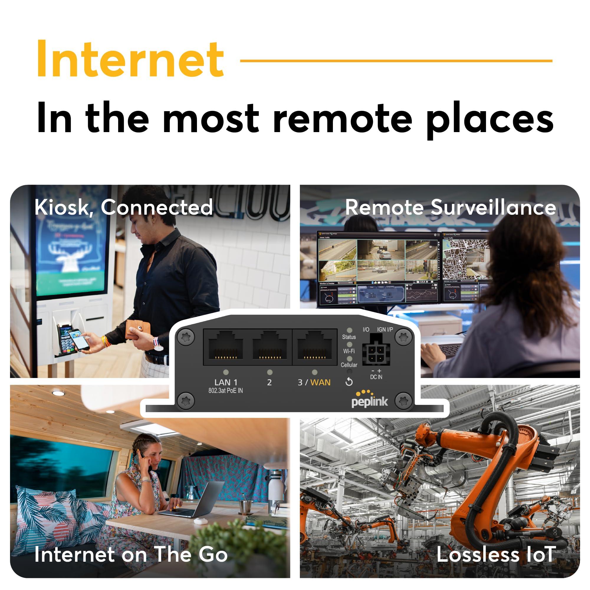 Peplink Peplink Cellular Router MAX BR1 Mini - LTE (CAT 4) Wifi Router | LTE Cellular Modem | 3 Ethernet LAN, Built-in WiFi | Redundant SIM Slots, Built-in eSIM | Upgradeable to Dual WAN | VPN capable