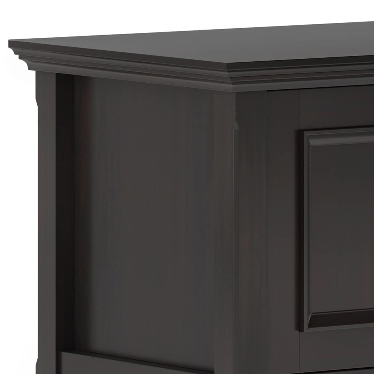 SIMPLIHOME SIMPLIHOME Amherst Solid Wood 72 inch Wide Transitional TV Media Stand in Hickory Brown for TVs up to 80 inches for The Living Room and Entertainment Center