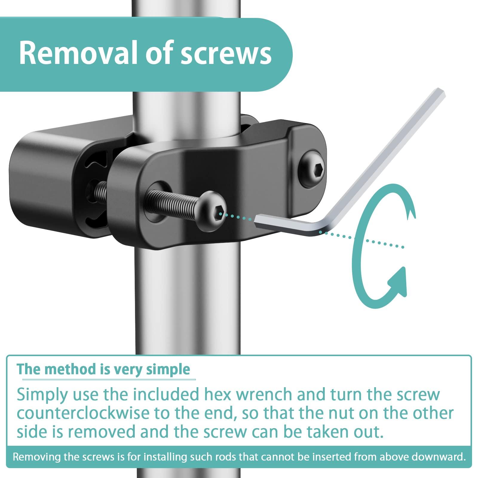 WORLDLIFT WORLDLIFT Height Adjustable Pole Mount Monitor Arm for 17"-27" Screens with Mechanical Spring, VESA 75x75 and 100x100 - Holds up to 15.4 lbs