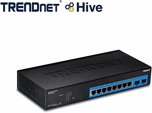 TRENDnet TRENDnet 10-Port Gigabit Web Smart Switch, 20 Gbps Switching Capacity, 8 x RJ-45 Ports, 2 x SFP, Slots, VLAN, QoS, LACP, IPv6 Support, Fanless, Rack Mountable, Lifetime Protection, TEG-082WS Black