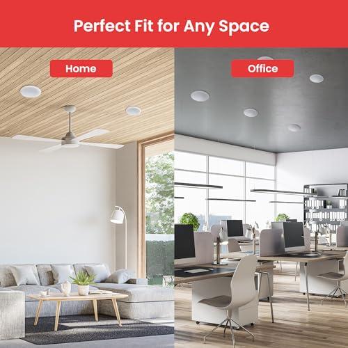 Pyle Pyle 6.5 Inch 300W Dual Channel 8 Ohm Home Audio In Ceiling Marine Grade Waterproof Speaker with 60Hz to 22kHz Frequency Response, Single, 1 Pack