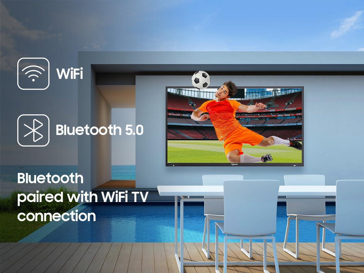 SYLVOX SYLVOX Outdoor TV, 55 inch Waterproof Smart TV, 4K, HDR 10, Weatherproof,1000nits, Voice Assistant Remote, for Partial Sun Area(Deck Pro 2.0, Latest Model)