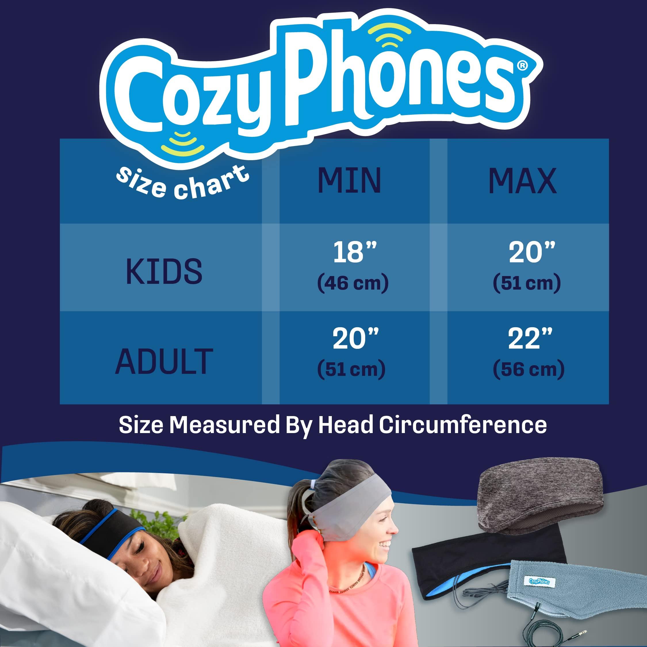 CozyPhones CozyPhones Sleep Headphones - Over Ear Headphones from Ultra Thin Cool Mesh Wired for Side Sleepers, Meditation, Running, Laptop, and Phone - Blue