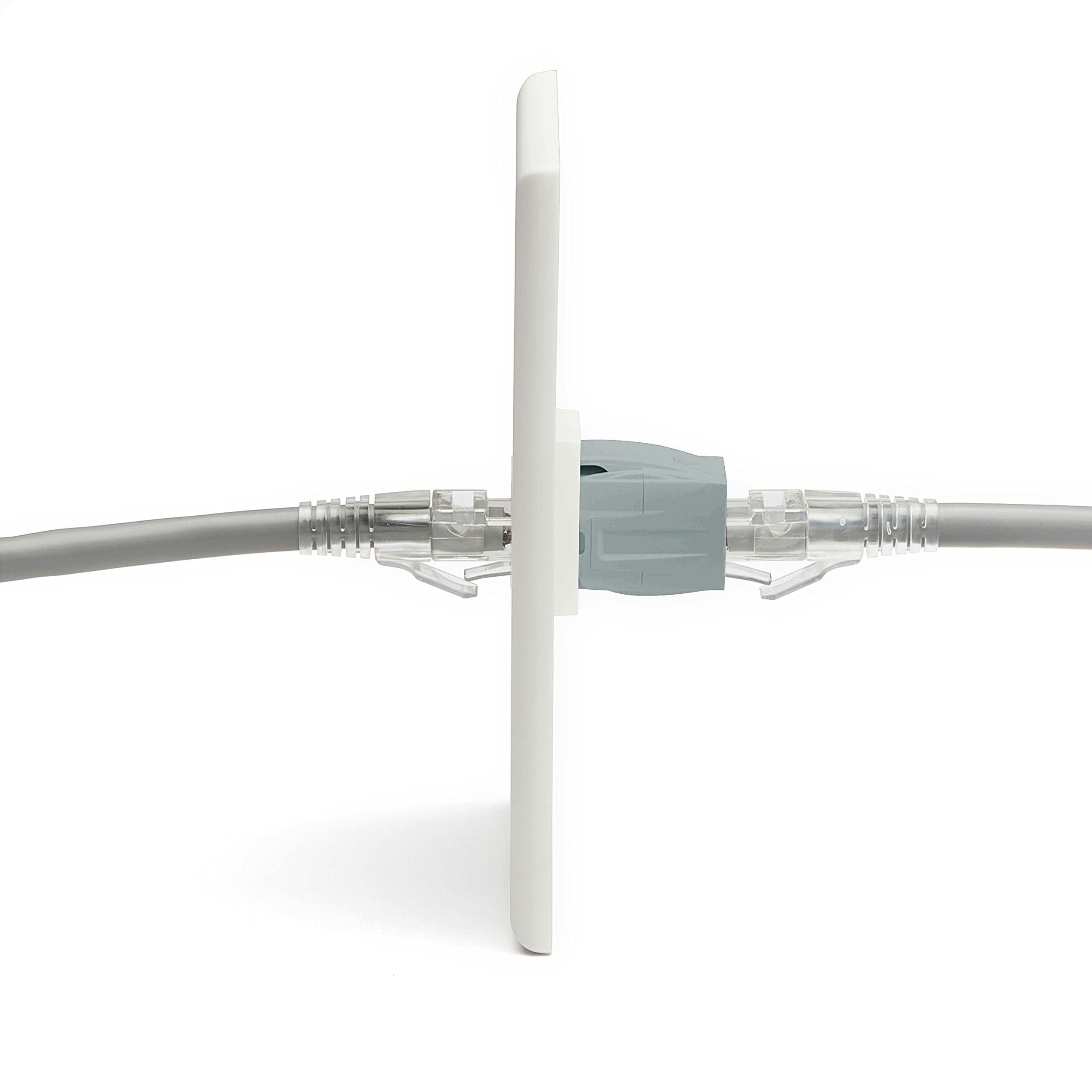 TRUE CABLE trueCABLE Cat6 Keystone Jack Coupler, Unshielded (UTP), PoE++ (4PPoE), UL Listed, ETL Verified, ANSI/TIA 568-2.D Cat 6 Performance Compliant, Female to Female RJ45 Couplers, Gray, 6 Pack