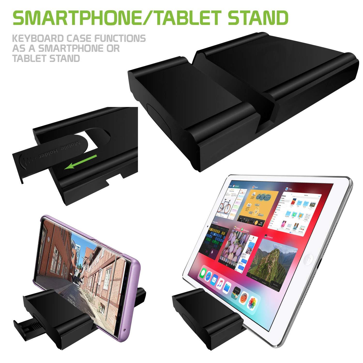 Cellet Portable Wireless Keyboard with Phone Holder Stand - Folding Keyboard Compatible to iPhones, iPad, Samsung Galaxy, Google Pixel, Moto, Smartphone and Tablets